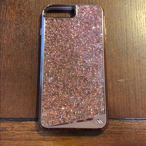 Sparkling rose gold IPhone case